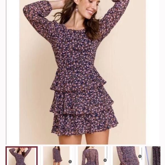 NWT dress perfect for fall. Small from Francesca’s. Floral, flowy - Picture 2 of 9